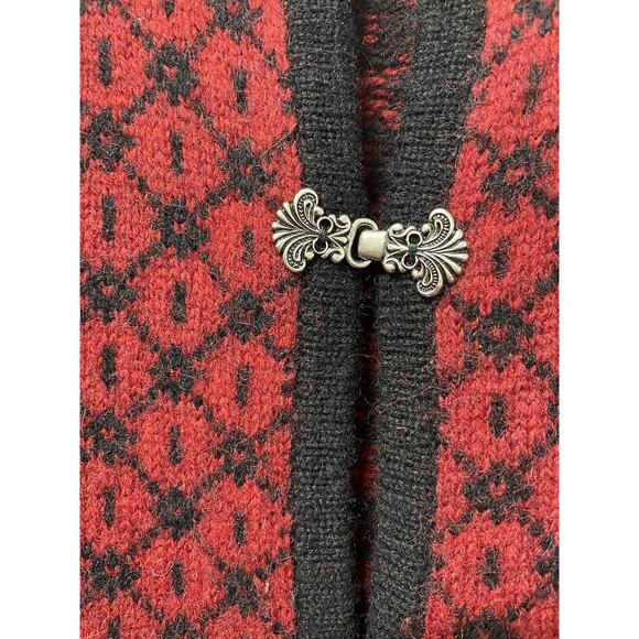 VTG Woolrich Red Cardigan Sweater 100% Wool Nordic Style Women's Size Small - Picture 6 of 6